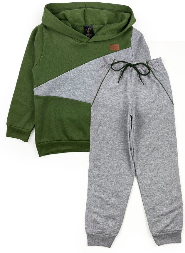 Conjunto Infantil Masculino Moletom com Capuz Torrox Verde Militar 0051 - Torrox