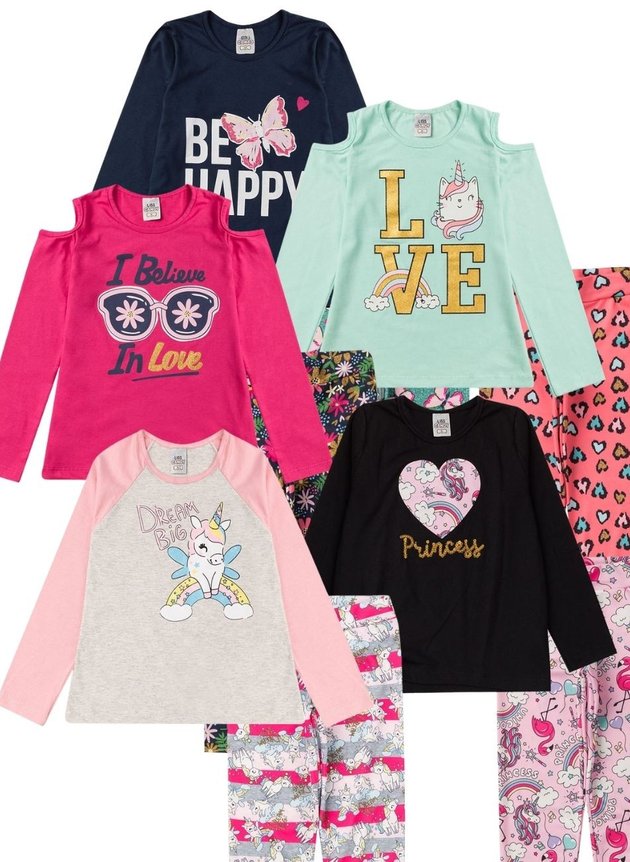 Kit 5 Conjunto Infantil Feminino  Dream Big