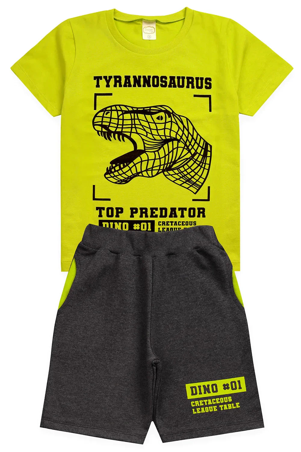 Conjunto Infantil Verão Masculino Tyrannosaurus Lima
