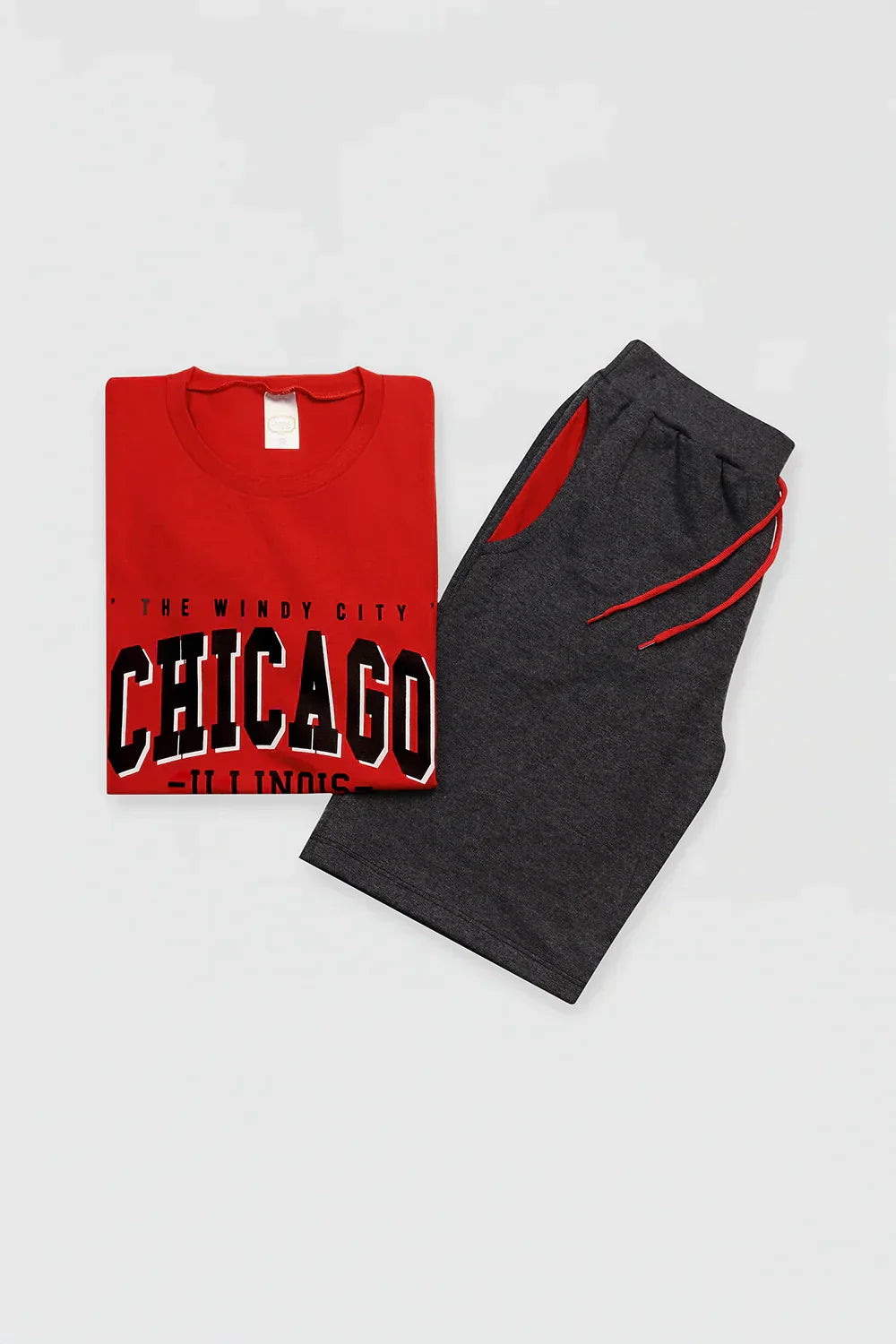 Conjunto Juvenil Verão Masculino Chicago Vermelho