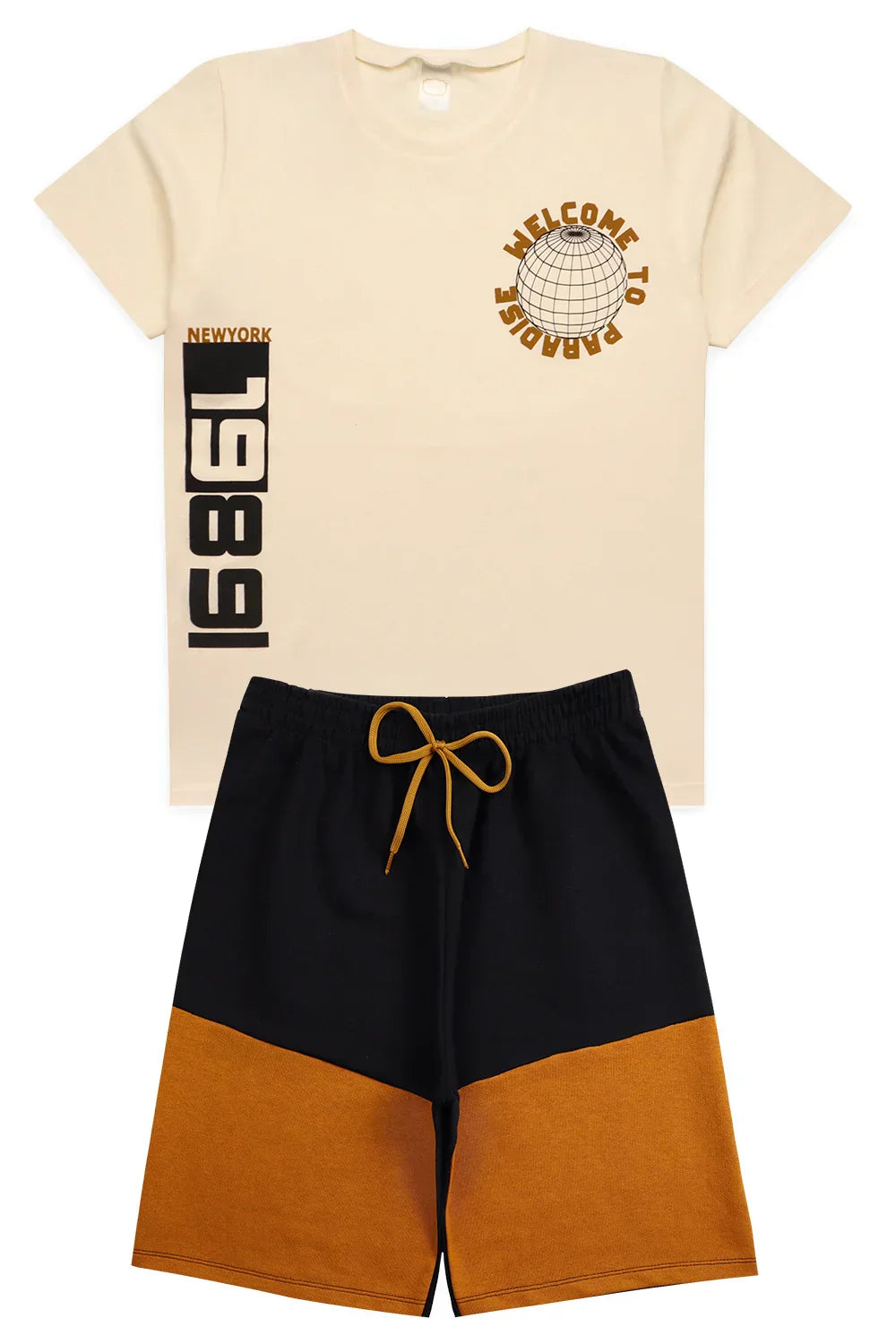 Conjunto Juvenil Verão Masculino Welcome To Paradise Pérola