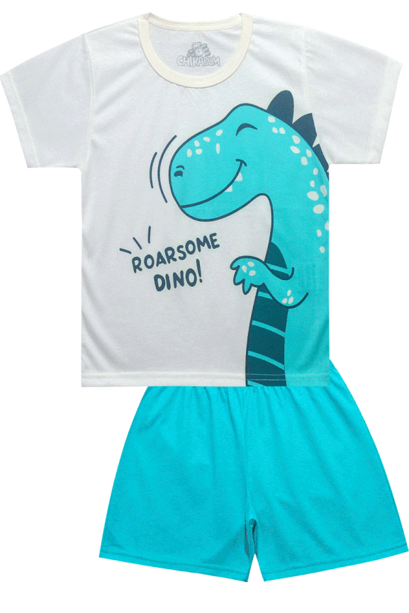 Pijama Menino Dino Verde