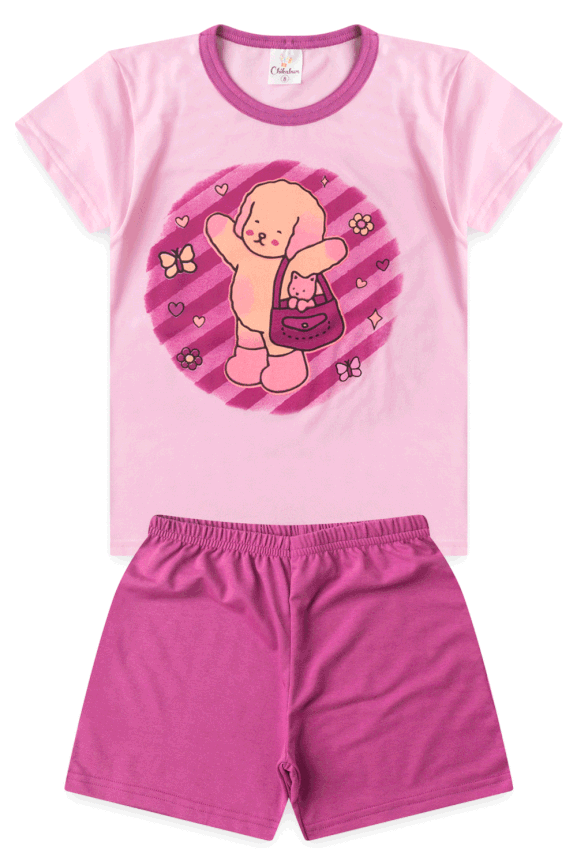 Pijama Verão Menina Ursinho Goods