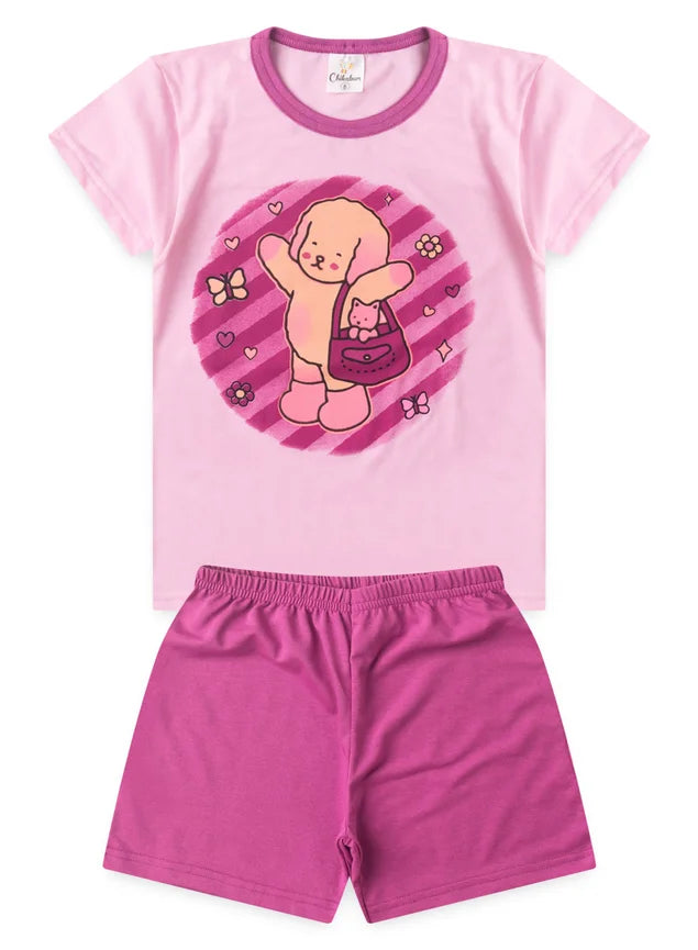 Pijama Verão Menina Ursinho Goods