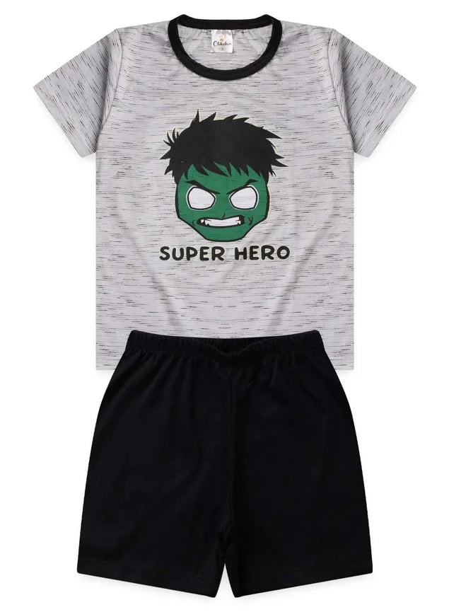 Pijama Menino Infantil Hero Verde