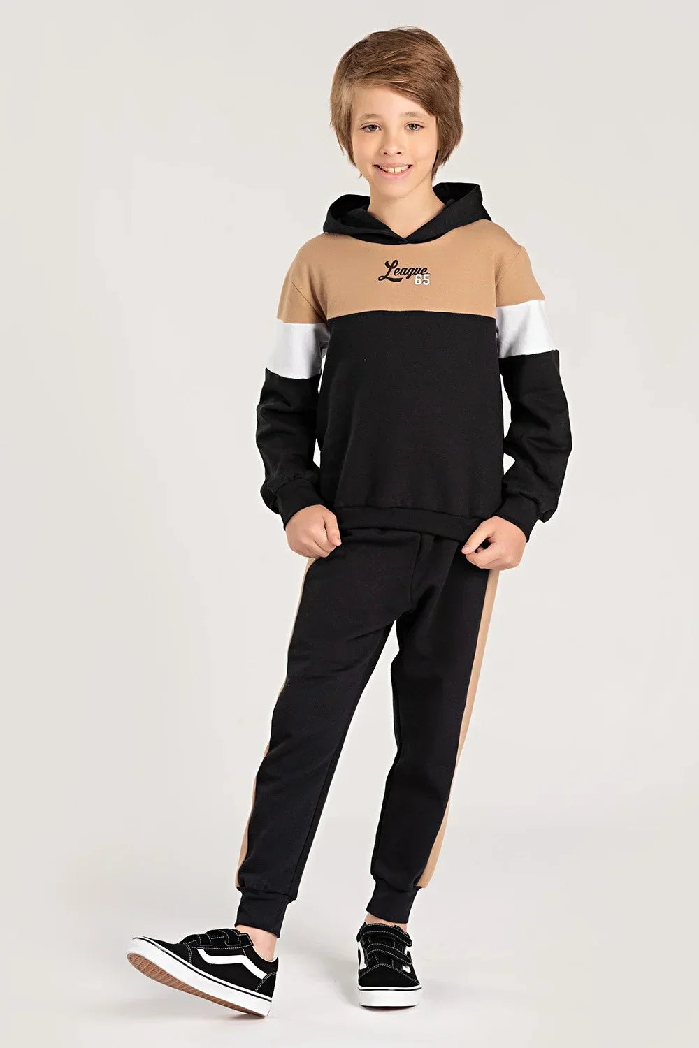 Conjunto Moletom Infantil Menino c/ Capuz League Preto