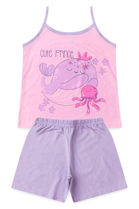 Pijama Infantil Baleia Lílas